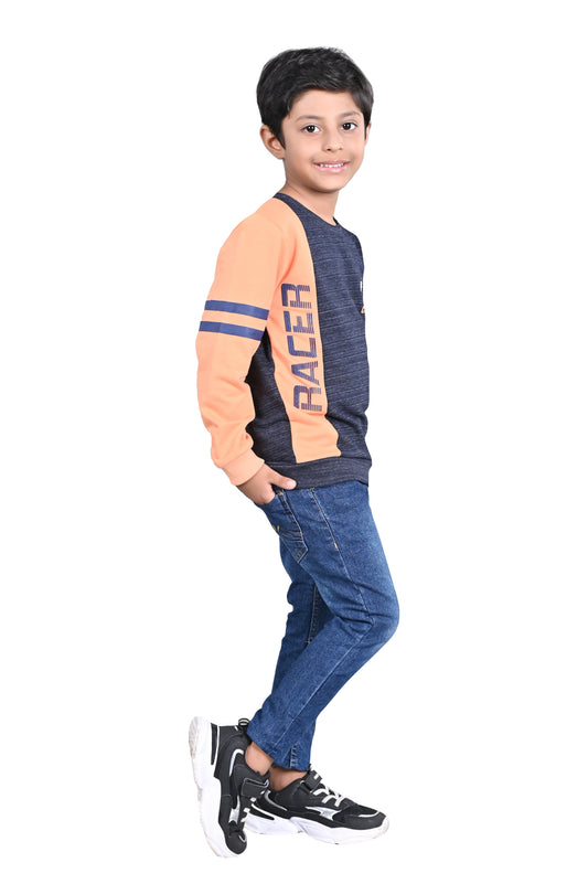Printed Sweatshirt - Navy Melange