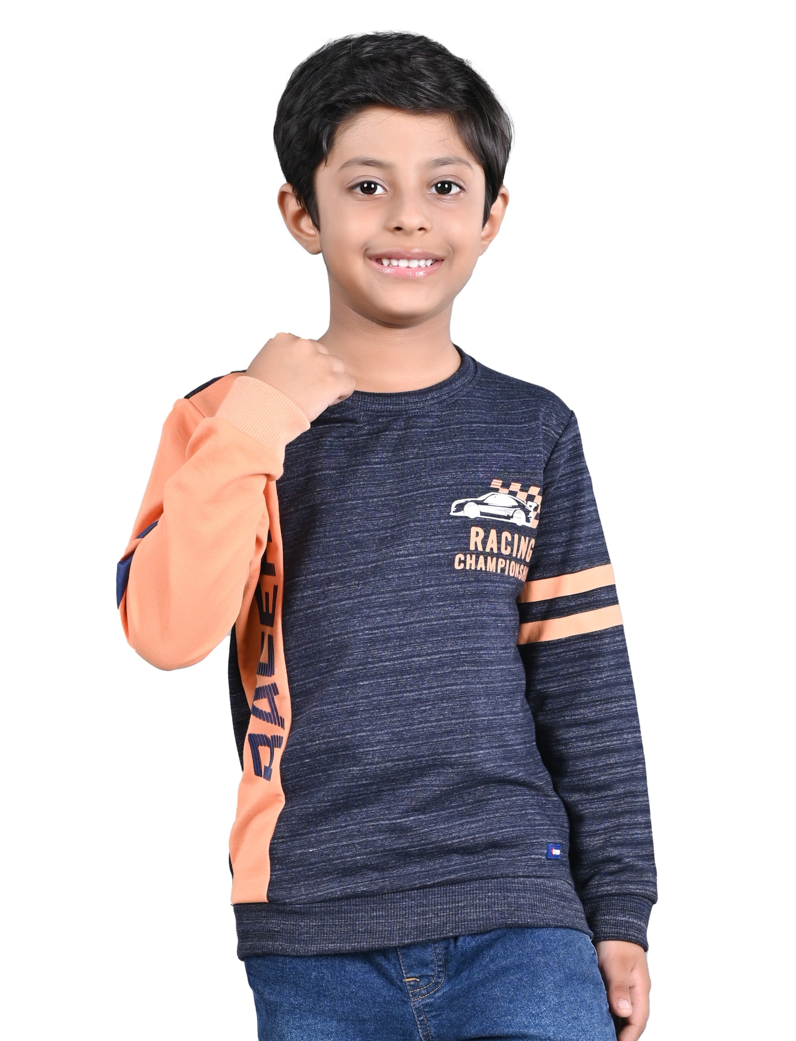 Printed Sweatshirt - Navy Melange