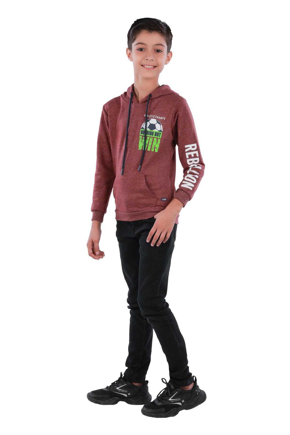 Printed Sweatshirt - Red Melange