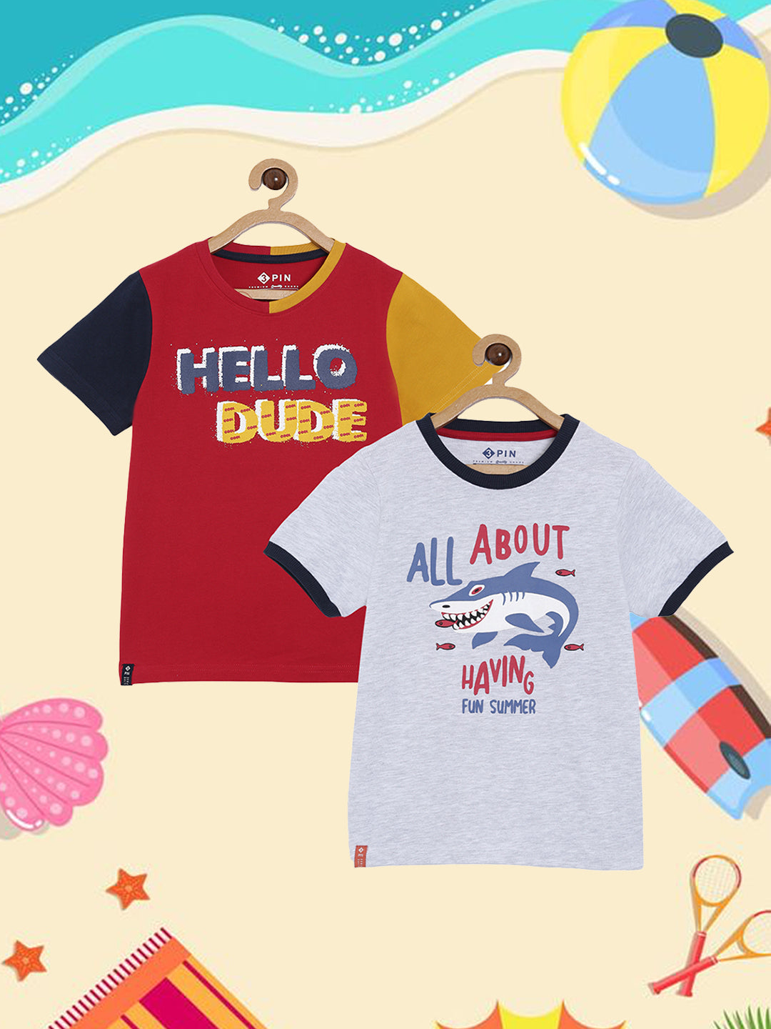 Boys Short Sleeve T-shirt combo - Multicolor