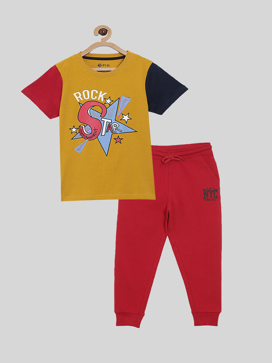 Boys T-shirt & Jogger set - Multicolor