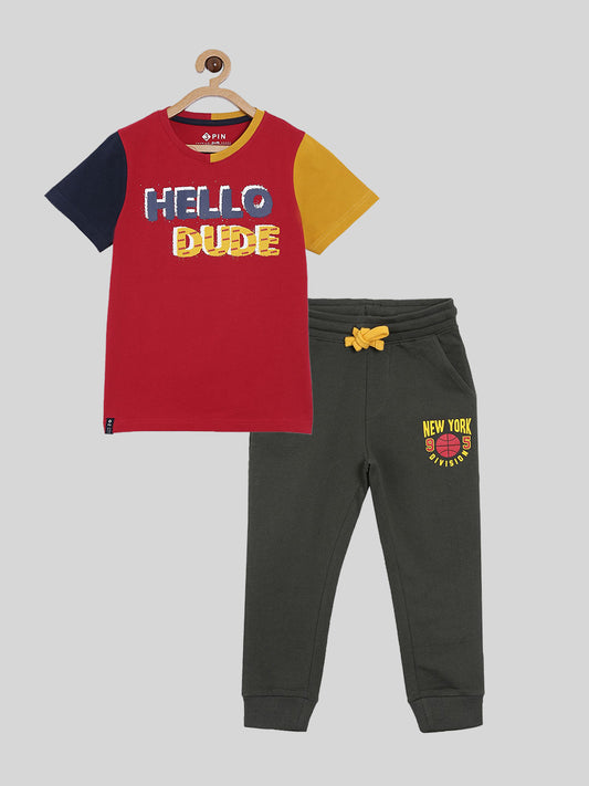 Boys T-shirt & Jogger set - Multicolor