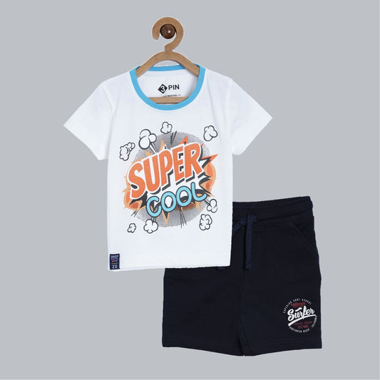 Boys T-shirt & short set combo - Multicolor