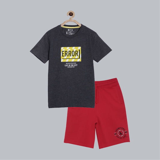 Boys T-shirt & short set combo - Multicolor