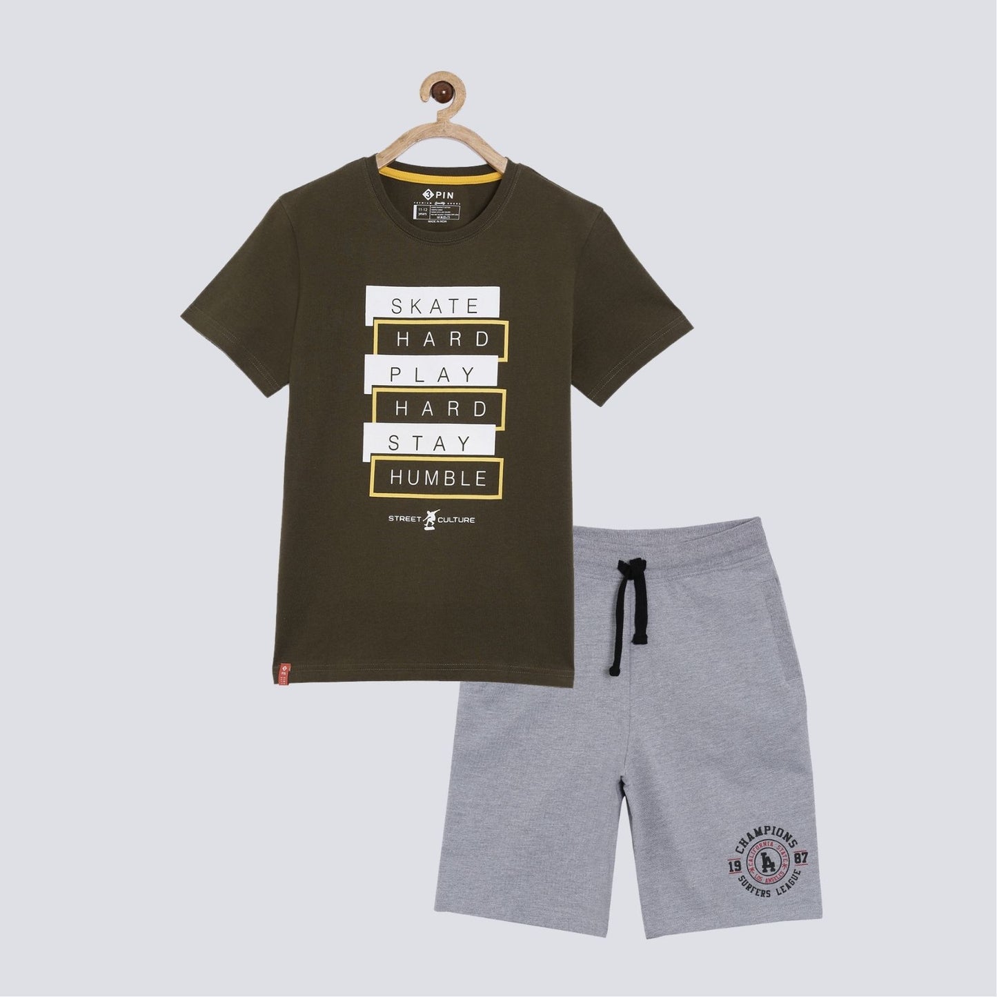 Boys T-shirt & short set combo - Multicolor