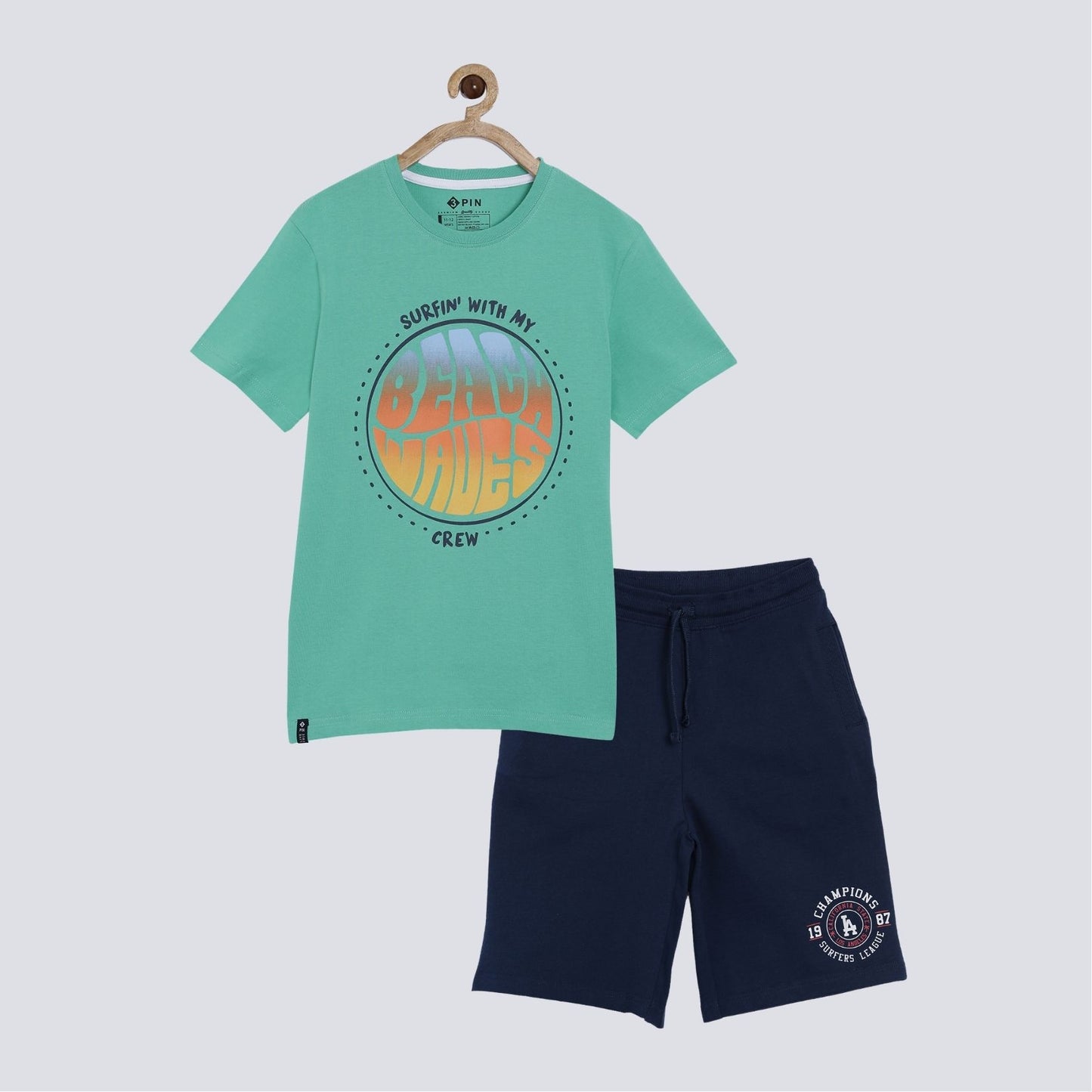 Boys T-shirt & short set combo - Multicolor