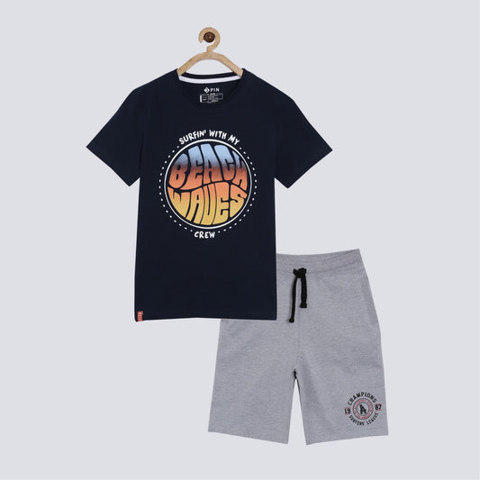 Boys T-shirt & short set combo - Multicolor