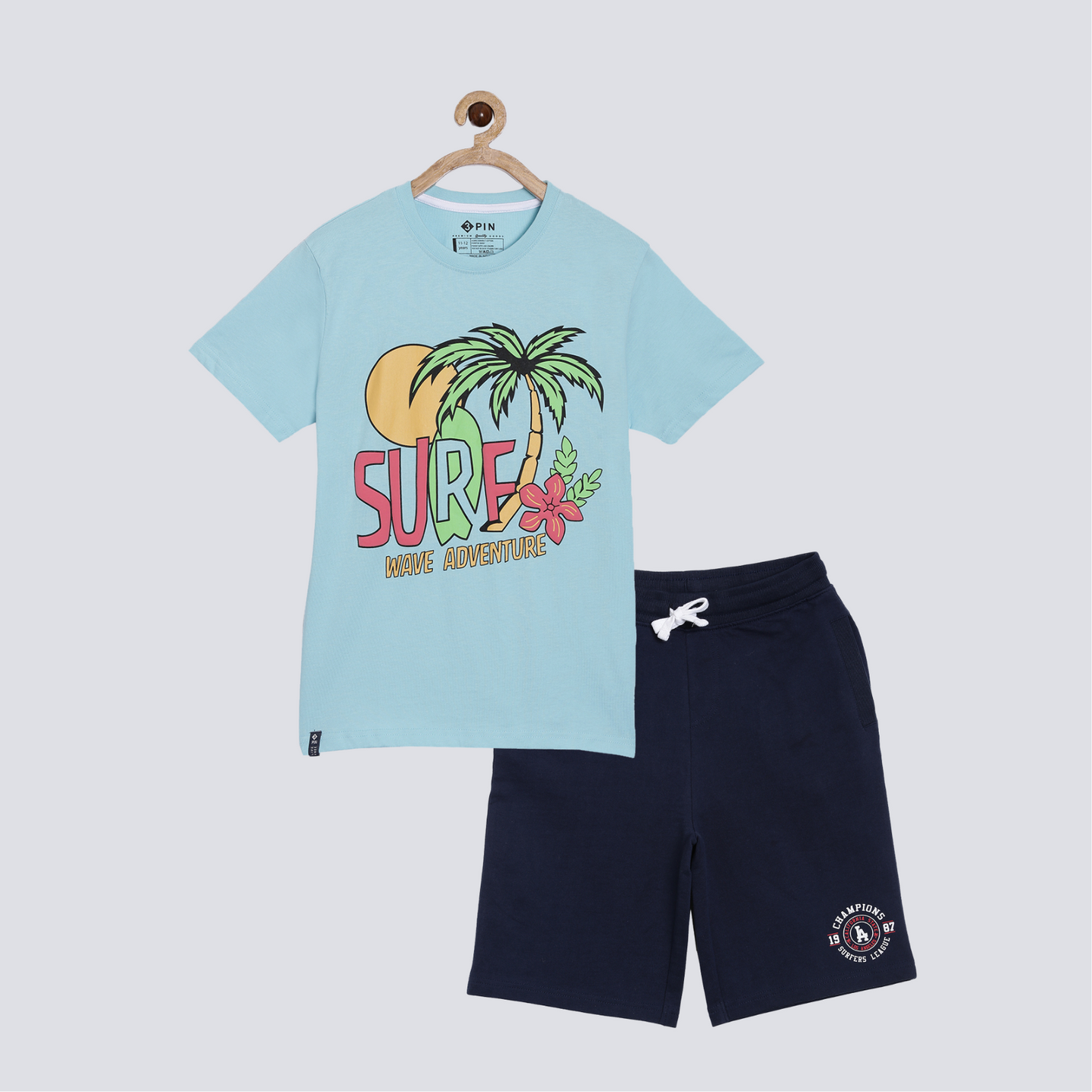 Boys T-shirt & short set combo - Multicolor