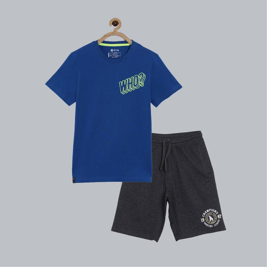 Boys T-shirt & short set combo - Multicolor