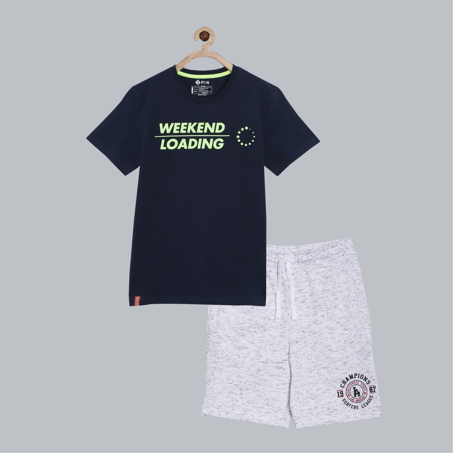 Boys T-shirt & short set combo - Multicolor