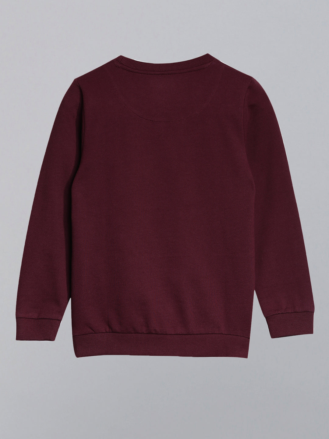 Stylish Printed Sweatshirt-Burgundy