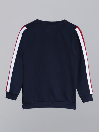 Stylish Printed Sweatshirt-Navy