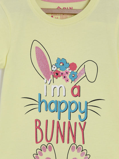 Stylish bunny  Printed T-shirt for girls
