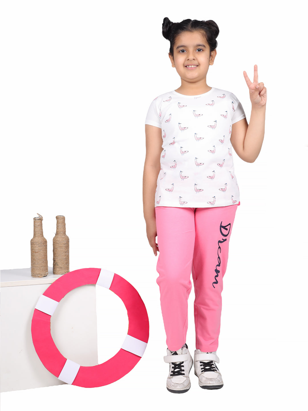 Printed Cotton Joggers for Girls