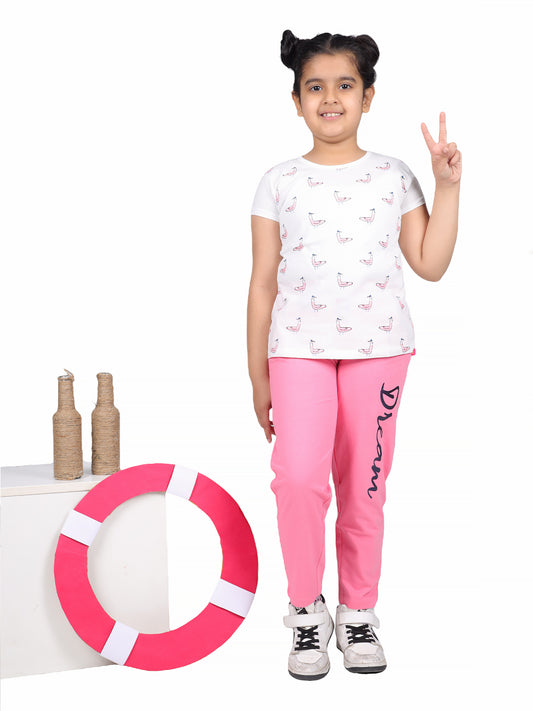 Printed Cotton Joggers for Girls
