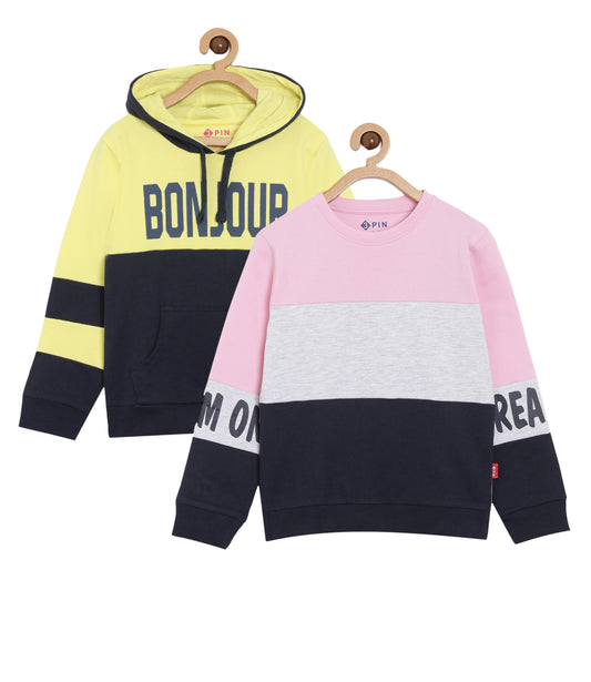 Girls's sweatshirt combo - Multicolor