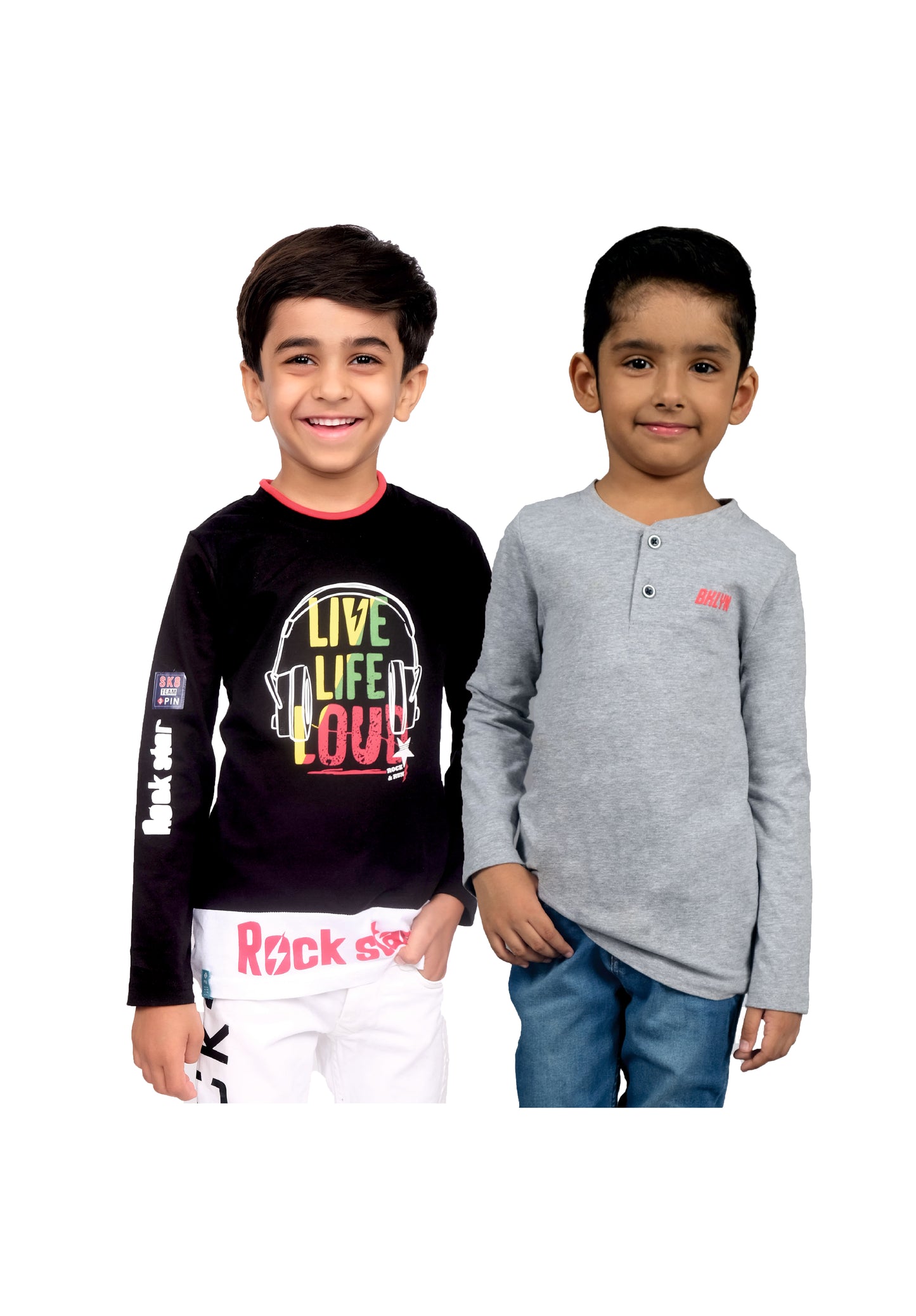 Boy's Full Sleeves T-shirt Combo - Multicolor