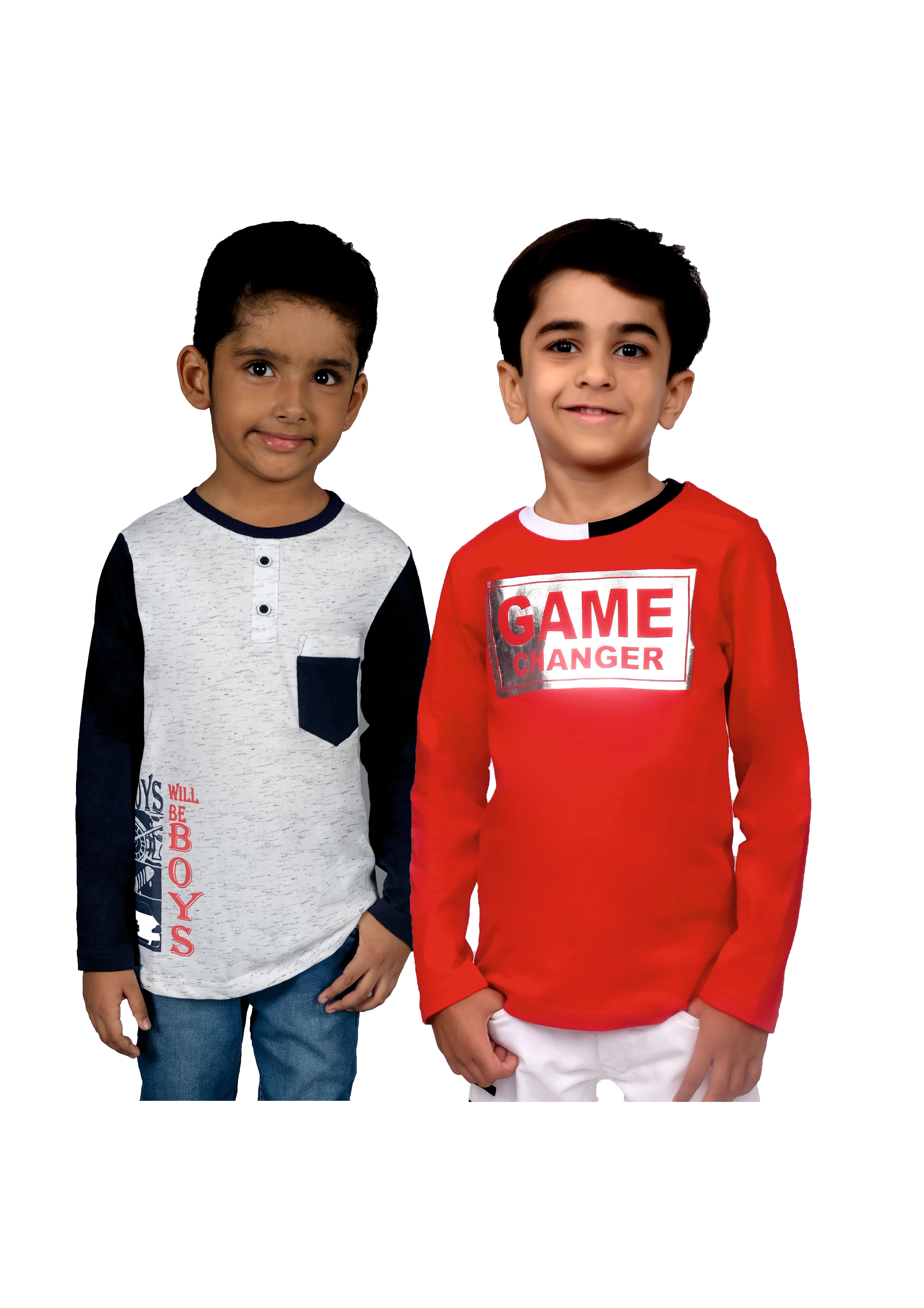 Boy's Full Sleeves T-shirt Combo - Multicolor
