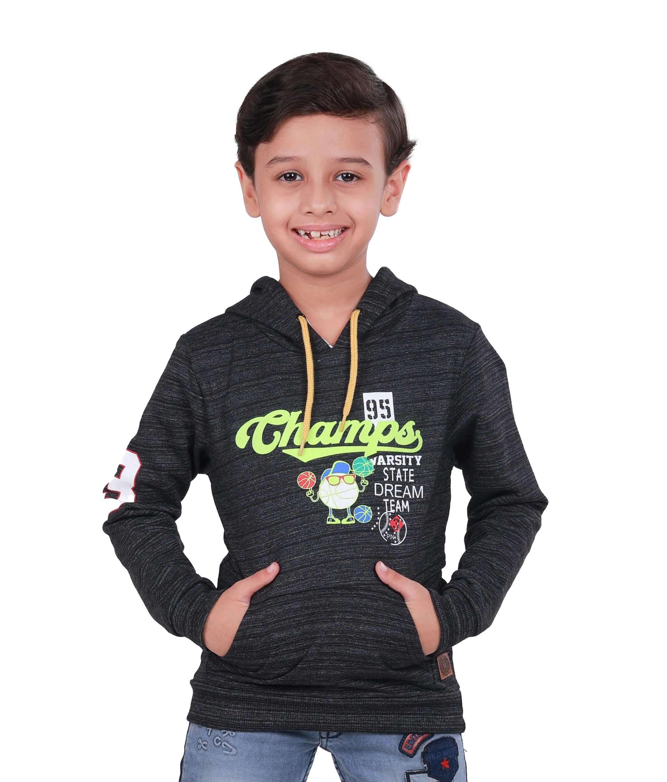 Printed Sweatshirt - Black Melange