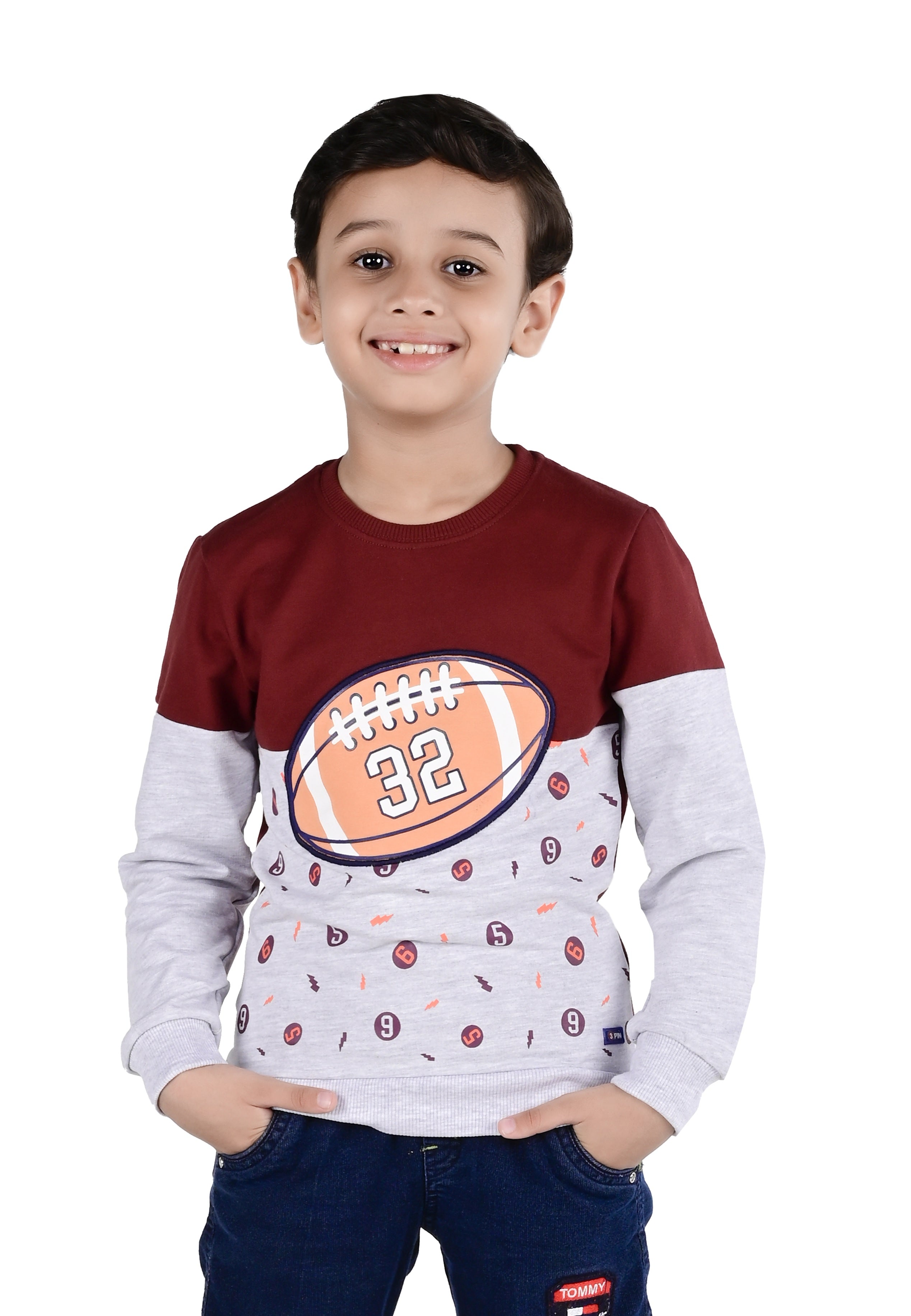 Printed Sweatshirt - Burgandy